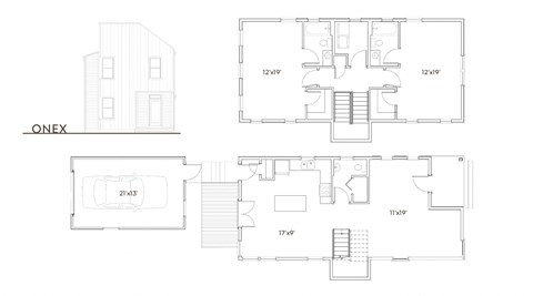Floor plan for 2 beds, 2.5 baths, 1496 sqft